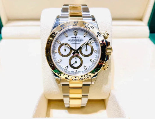 ROLEX DAYTONA ACCIAIO ORO FONDO BIANCO